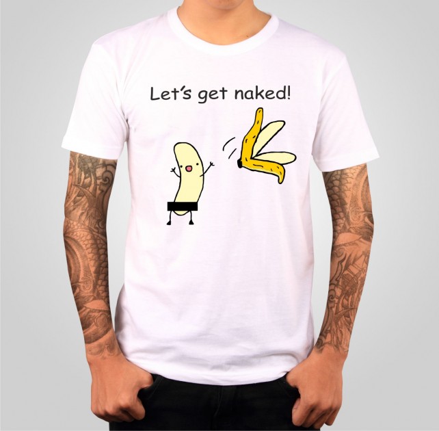 funny t shirt let s get naked ǀ fajntričko com